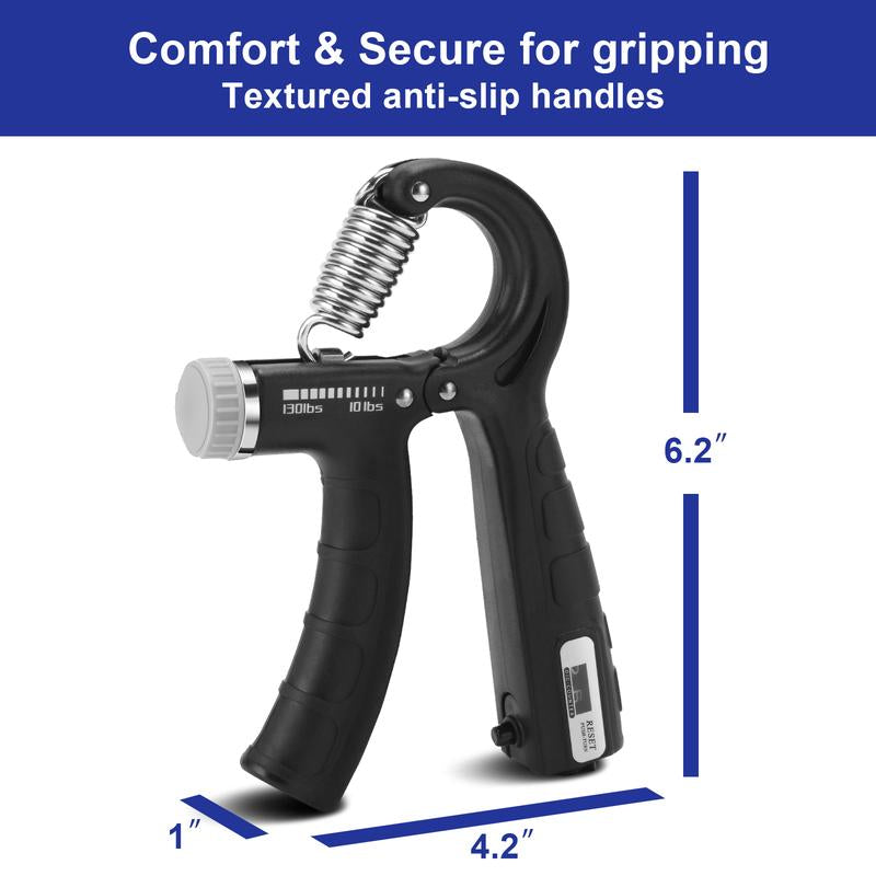 XPRT Adjustable Hand Strengthener with Counting Function Set of 2 Adjustable Hand Strengthener Hand Grip Strengthener Adjustable Resistance Forearm Exerciser，Grip Strength Trainer for Muscle Building and Injury Recovery for Athletes