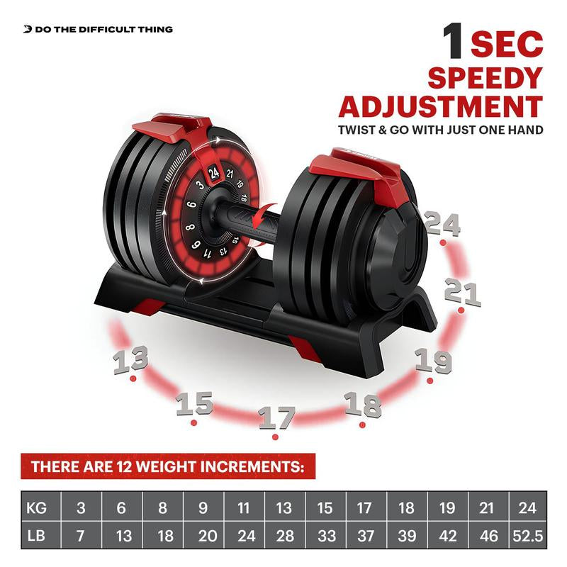 Dmoose 52.5 Lb Adjustable Dumbbell Set with Security Locking System for Safe Exercise Training
