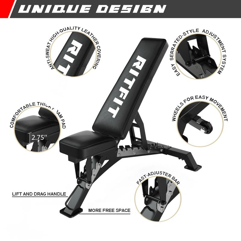 Ritfit Multi-Function Squat Rack Power Cage PPC03 with Cable Crossover System, 1000LBS Capacity Power Rack and Packages with Optional Weight Bench, Olympic Barbell Weight Set, Strength Training,Home Gym Equipment for Garage & Home Gym