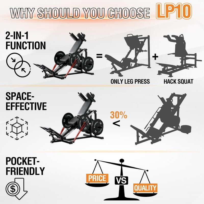 Mikolo Leg Press Hack Squat Machine, 30-Degree Compact Leg Press Machine for Home Gym, Hack Squat Machine with Removable Shoulder Pad, Lower Body Workout Equipment