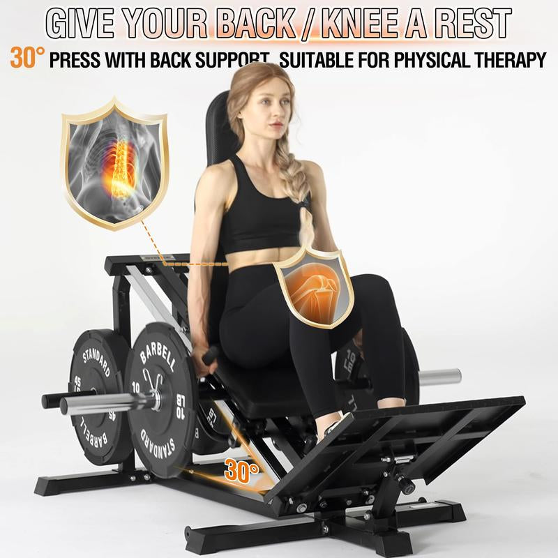 Mikolo Leg Press Hack Squat Machine, 30-Degree Compact Leg Press Machine for Home Gym, Hack Squat Machine with Removable Shoulder Pad, Lower Body Workout Equipment