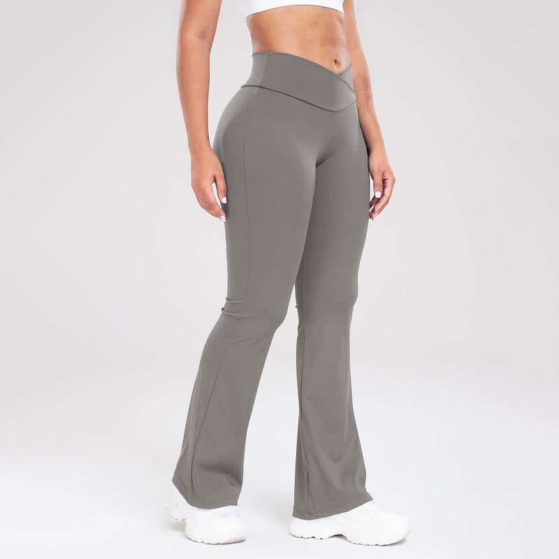 Women'S Solid Yoga Sports Flare Leg Leggings, Bootcut Pants for Fitness and Workout,Women'S Activewear Athleisure