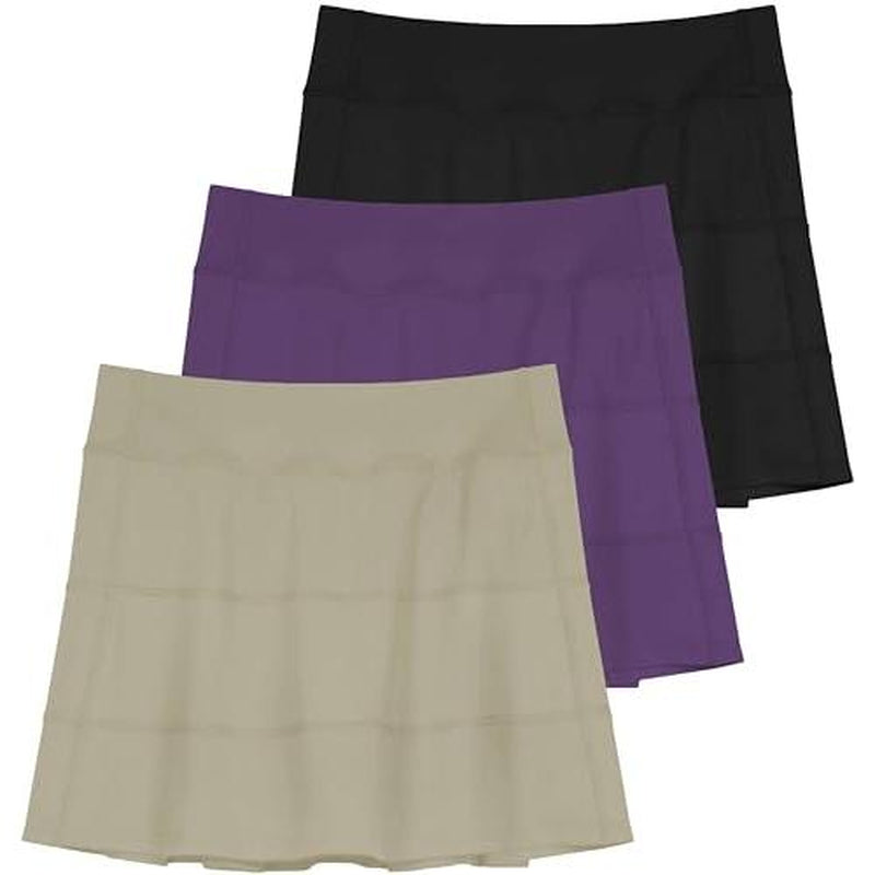 Real Essentials 3 Pack:Women'S 14" Pleated Tennis Skorts Golf Skirt High Waisted Athletic Running Casual Shorts with Pockets