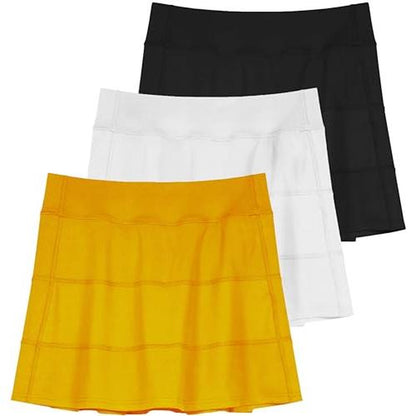 Real Essentials 3 Pack:Women'S 14" Pleated Tennis Skorts Golf Skirt High Waisted Athletic Running Casual Shorts with Pockets