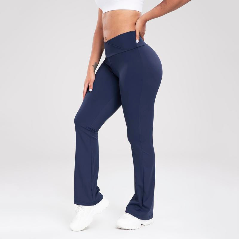 Women'S Solid Yoga Sports Flare Leg Leggings, Bootcut Pants for Fitness and Workout,Women'S Activewear Athleisure