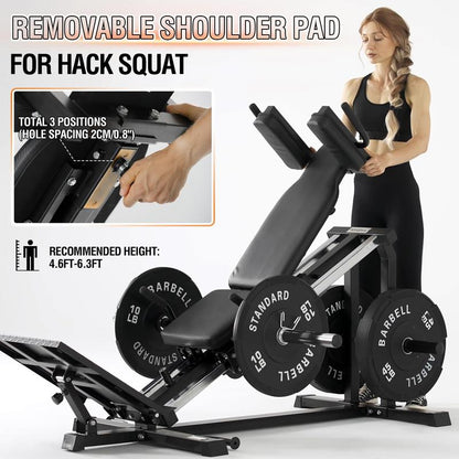 Mikolo Leg Press Hack Squat Machine, 30-Degree Compact Leg Press Machine for Home Gym, Hack Squat Machine with Removable Shoulder Pad, Lower Body Workout Equipment