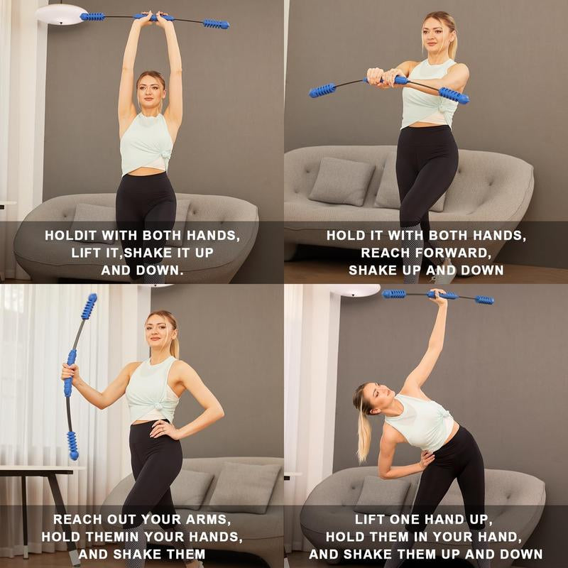 HOTWAVE Fitness Bar for Workout Elastic Exercise Bar, Vibration Weight Stick,Body Physical Therapy,Core Strength Training,Arm Shoulder Stretch at Home Gym.