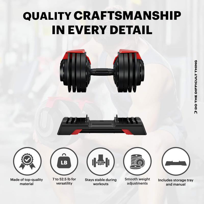 Dmoose 52.5 Lb Adjustable Dumbbell Set with Security Locking System for Safe Exercise Training