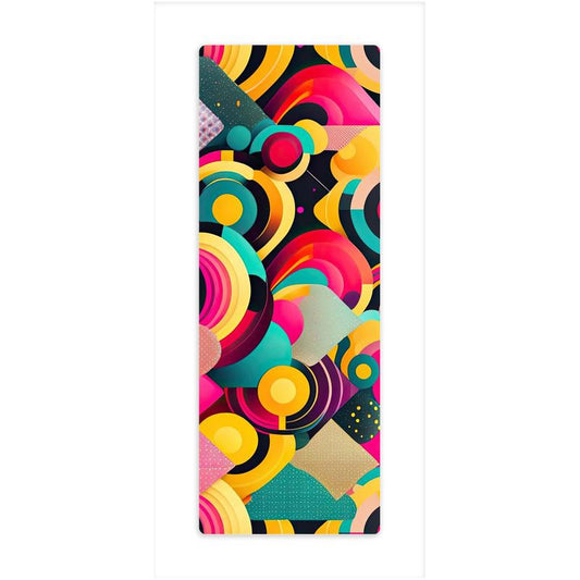 Abstract Half Moon Yoga Mat for a Relaxing and Meditative Experience - Non-Slip and Cushioned