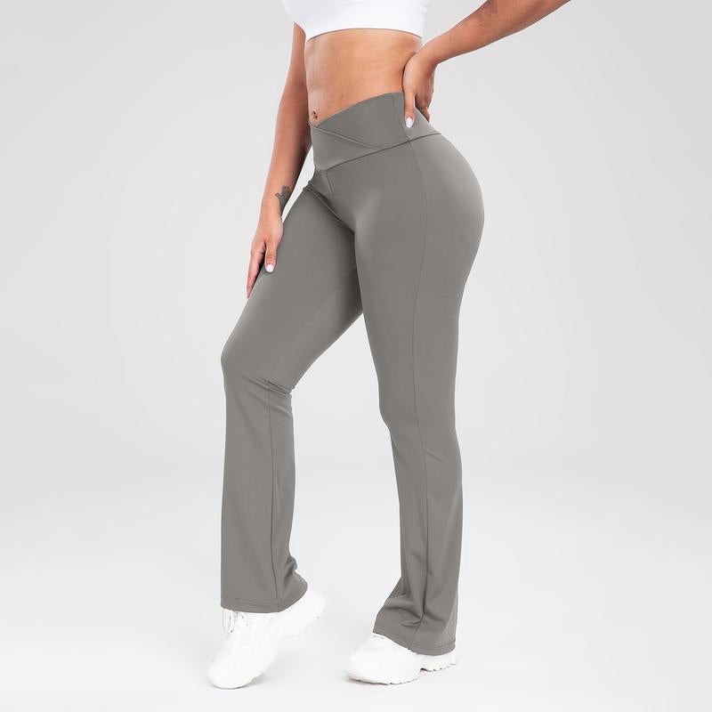 Women'S Solid Yoga Sports Flare Leg Leggings, Bootcut Pants for Fitness and Workout,Women'S Activewear Athleisure