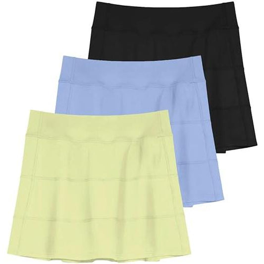 Real Essentials 3 Pack:Women'S 14" Pleated Tennis Skorts Golf Skirt High Waisted Athletic Running Casual Shorts with Pockets