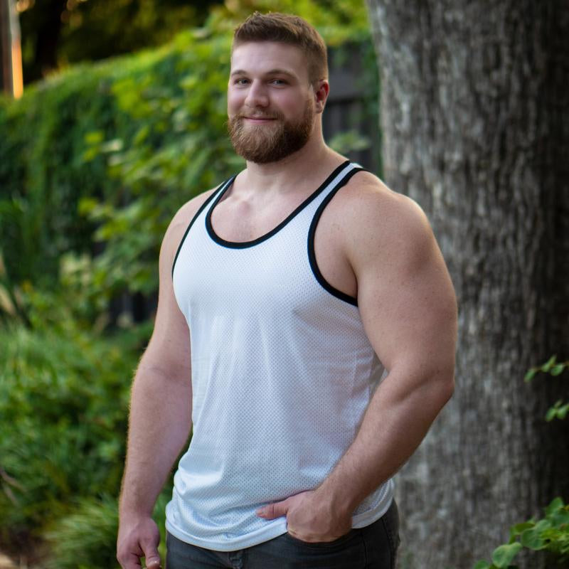 Gruff Pup Air Tank - Pick Woof, Daddy, Boy, Blank - Mesh Tank Top - Soft + Stretchy - Athletic Menswear - Colorful Classic - Casual Sexy Silky Gym