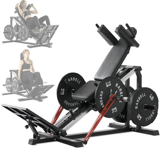 Mikolo Leg Press Hack Squat Machine, 30-Degree Compact Leg Press Machine for Home Gym, Hack Squat Machine with Removable Shoulder Pad, Lower Body Workout Equipment