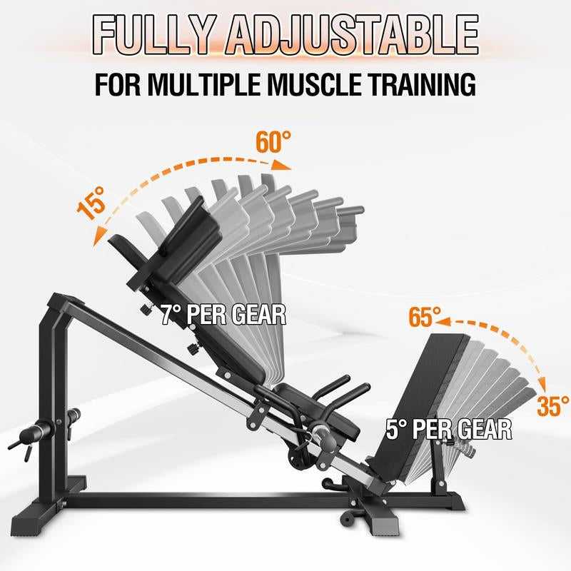 Mikolo Leg Press Hack Squat Machine, 30-Degree Compact Leg Press Machine for Home Gym, Hack Squat Machine with Removable Shoulder Pad, Lower Body Workout Equipment