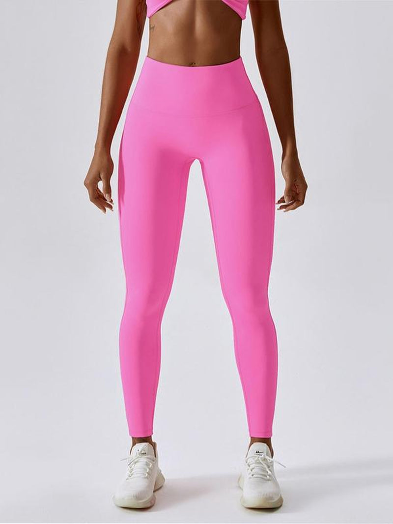 Women'S Solid High Waist Sports Leggings, High Stretch Yoga Leggings, Gym Clothes, Ladies Sportswear for Indoor Outdoor Wear, Tummy Control Tights