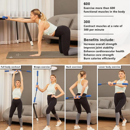 HOTWAVE Fitness Bar for Workout Elastic Exercise Bar, Vibration Weight Stick,Body Physical Therapy,Core Strength Training,Arm Shoulder Stretch at Home Gym.