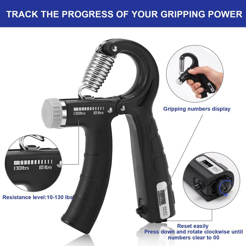XPRT Adjustable Hand Strengthener with Counting Function Set of 2 Adjustable Hand Strengthener Hand Grip Strengthener Adjustable Resistance Forearm Exerciser，Grip Strength Trainer for Muscle Building and Injury Recovery for Athletes