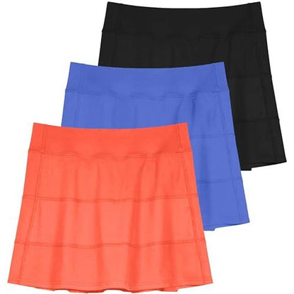 Real Essentials 3 Pack:Women'S 14" Pleated Tennis Skorts Golf Skirt High Waisted Athletic Running Casual Shorts with Pockets