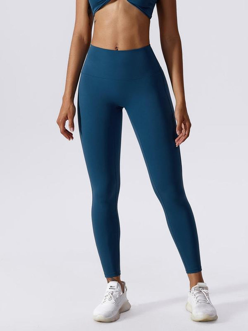 Women'S Solid High Waist Sports Leggings, High Stretch Yoga Leggings, Gym Clothes, Ladies Sportswear for Indoor Outdoor Wear, Tummy Control Tights
