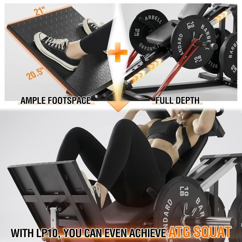 Mikolo Leg Press Hack Squat Machine, 30-Degree Compact Leg Press Machine for Home Gym, Hack Squat Machine with Removable Shoulder Pad, Lower Body Workout Equipment