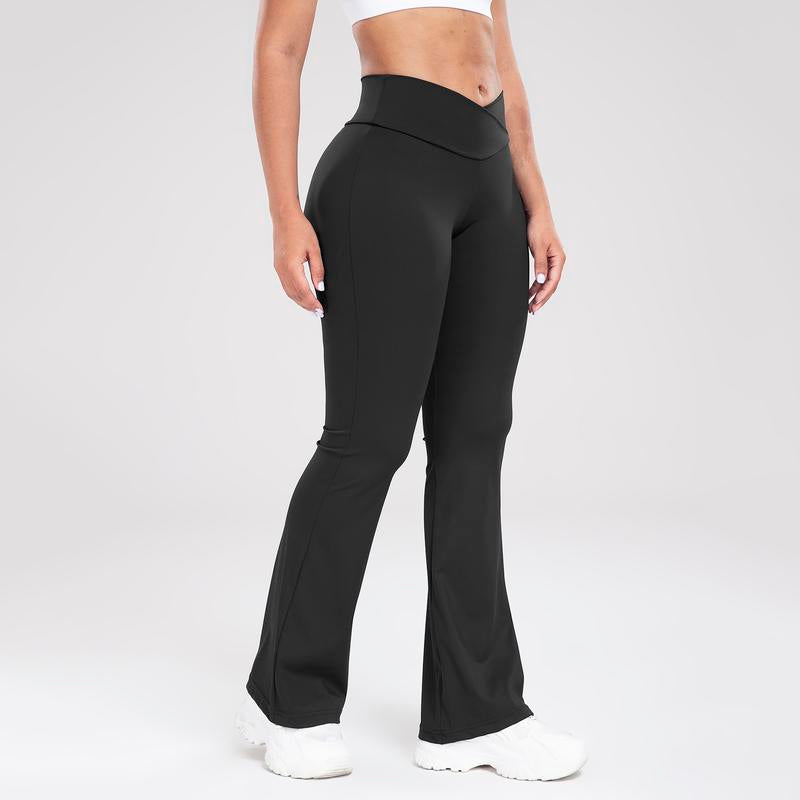 Women'S Solid Yoga Sports Flare Leg Leggings, Bootcut Pants for Fitness and Workout,Women'S Activewear Athleisure